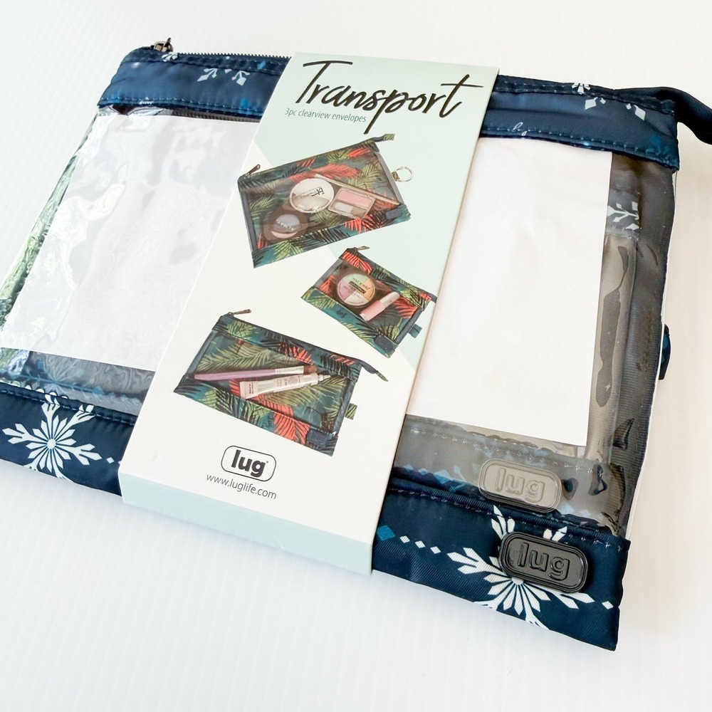 Lug Transport 3-Piece Storage Envelope Set Snowflake Navy NWT Travel Organizers - Picture 3 of 7